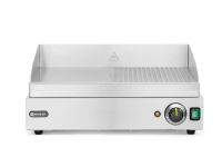 Bakplaat half geribbeld, HENDI, Profi Line, 1/2 glad, 1/2 geribd, 230V/2400W, 527x404x(H)233mm