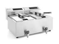 Friteuse Mastercook met aftapkraan digitaal - 2 x 8 l