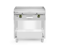 Gladde gasgrillplaat gemonteerd op een onderkast, gesloten aan drie zijden, HENDI, Kitchen Line, 10kW, 800x700x(H)900mm
