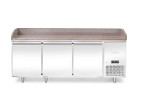 Pizzakoelwerkbank met granieten werkblad, 3-deurs, Arktic, 375L, graniet, 230V/400W, 2010x800x(H)875mm