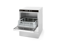 Glazen vaatwasser 40x40, elektronische bediening, HENDI, met reinigingspomp, 230V/2800W, 470x510x(H)710mm