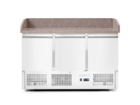 Pizzawerkbank met 3 deuren en koelvitrine 380+40L, Arktic, 254L, 230V/400W, 1400x700x(H)1491mm