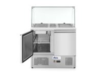 Saladette met 2 deuren en glazen vitrine 300L