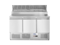 Saladette met 3 deuren en verhoogde GN vitrine 380L, Arktic, 230V/310W, 1365x702x(H)1265mm