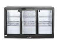 Backbar koelkast met drie schuifdeuren, Arktic, 254L, Zwart, 220-240V/160W, 1350x520x(H)865mm