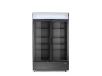 Backbar koelkast met lichtbak, dubbele deur, Arktic, 512L, Zwart, 220-240V/510W, 1120x585x(H)1900mm