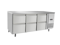 Koeltoonbank met 6 laden, Arktic, 420L, 230V/400W, 1795x700x(H)879mm