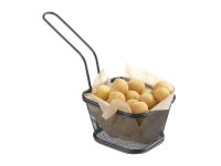 Frituurmandjes miniaturen stapelbaar zwart