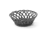 Geweven manden, HENDI, rond, Zwart, 200x200x(H)65mm