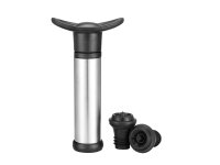 Wijnpomp met 2 stoppers zwart/rvs