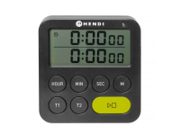 Timer dubbel, HENDI, Zwart, 82x20x(H)86mm