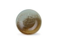 Serveerschaal 30,5xH4,5cm brown/green Escura