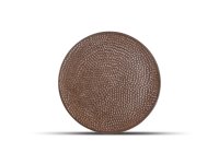 Plat bord 28cm gehamerd copper Brass