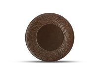 Plat bord 28cm gehamerde rand copper Brass