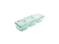 Serveerschaal 32x10xH5,5cm 3 delen green Ecovitra
