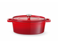 Braadpan geëmailleerd gietijzer, HENDI, 4,4L, Rood, 365x290x(H)115mm