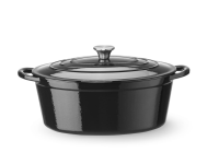 Braadpan geëmailleerd gietijzer, HENDI, 6,88L, Zwart, 405x255x(H)134mm