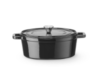 Braadpan geëmailleerd gietijzer, HENDI, 4,4L, Zwart, 365x290x(H)115mm