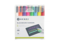 Krijtstiften 3 mm, HENDI, 1 witte, 1 rode, 1 blauwe, 1 groene, 1 gele, 1 paarse, 1 oranje en 1 roze stift