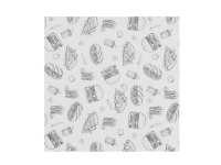 Vetbestendig papier, HENDI, Illustratie fast food patroon, 500 st., 305x305mm