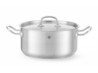 Kookpan laag - met deksel, HENDI, Kitchen Line, 4,9L, ⌀240x(H)110mm