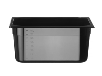 Container GN 1/2 zwart polycarbonaat, HENDI, Profi Line, GN 1/2, 9,5L, Zwart, 325x265x(H)150mm