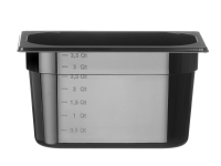 Container GN 1/4 zwart polycarbonaat, HENDI, Profi Line, GN 1/4, 4L, Zwart, 265x162x(H)150mm