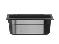 Container GN 1/4 zwart polycarbonaat, HENDI, Profi Line, GN 1/4, 2,8L, Zwart, 265x162x(H)100mm