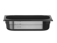 Container GN 1/4 zwart polycarbonaat, HENDI, Profi Line, GN 1/4, 1,8L, Zwart, 265x162x(H)65mm