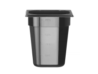 Container GN 1/6 zwart polycarbonaat, HENDI, Profi Line, GN 1/6, 3,4L, Zwart, 176x162x(H)200mm