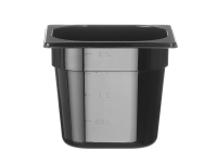 Container GN 1/6 zwart polycarbonaat, HENDI, Profi Line, GN 1/6, 2,4L, Zwart, 176x162x(H)150mm