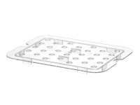 Geperforeerde roosters voor GN containers polycarbonaat, HENDI, Profi Line, GN 1/2, Transparant, 265x206mm
