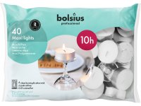 Bolsius Professional Maxilichten 10 branduren Wit zak 40 stuks