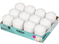 Bolsius Professional Stompkaarsen 8/6 cm 17 branduren Wit tray 12 stuks
