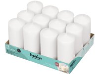 Bolsius Professional Stompkaarsen 12/6 cm 30 branduren Wit tray 12 stuks