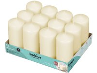 Bolsius Professional Stompkaarsen 12/6 cm 30 branduren Ivoor tray 12 stuks