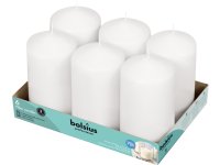 Bolsius Professional Stompkaarsen 15/8 cm 64 branduren Wit tray 6 stuks