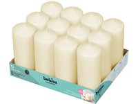 Bolsius Professional Stompkaarsen 17/7 cm 62 branduren Ivoor tray 12 stuks