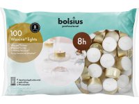 Bolsius Professional Waxine® lichten 8 branduren Wit zak 100 stuks