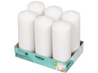 Bolsius Professional Stompkaarsen 20/7 cm 75 branduren Wit tray 6 stuks