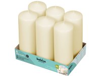 Bolsius Professional Stompkaarsen 20/7 cm 75 branduren Ivoor tray 6 stuks