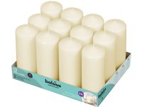 Bolsius Professional Stompkaarsen 17/6 cm 49 branduren Ivoor tray 12 stuks