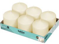 Bolsius Professional Stompkaarsen 10/10 cm 52 branduren Ivoor tray 6 stuks