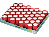 Bolsius Professional Clear cups 16 branduren Rood tray 40 stuks