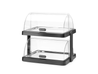 Koeldisplay met rolltop “Duo” UNIQ, HENDI, designed by Robert Bronwasser, Dubbel, Zwart, 480x355x(H)480mm, Rechthoekig