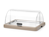 Koeldisplay met rolltop “Duo” UNIQ, HENDI, designed by Robert Bronwasser, Enkel, Beige, 460x355x(H)220mm, Rechthoekig