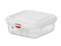 GN 1/6 container, polypropyleen, HENDI, GN 1/6, 1,1L, Transparant, 176x162x(H)65mm, Rechthoekig