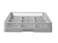 Vaatwaskorf voor glaswerk, HENDI, 9 vakken, 500x500x(H)104mm