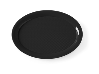 Polypropyleen dienbladen, ovaal, HENDI, Zwart, 265x195x(H)15mm