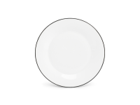 Plat bord 27cm black rim Basic White
